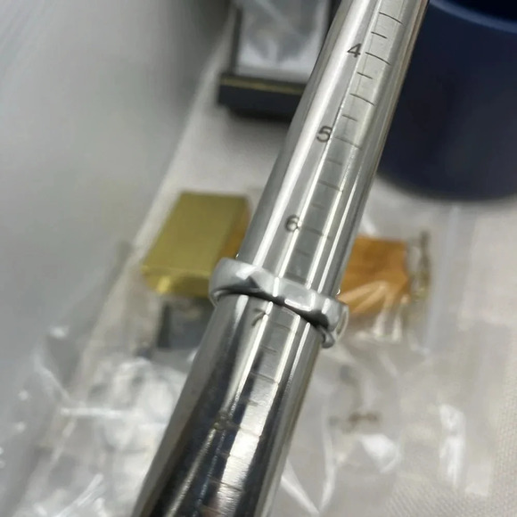 Vintage Sterling Silver Jasper Ring with Ornate Beaded Setting – Size 6.75 - Picture 11 of 14